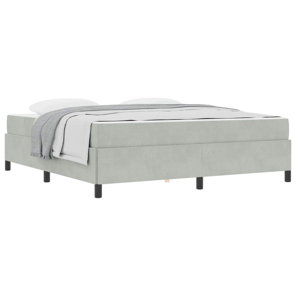 Bed Frame with Mattress Light Grey 180 x 200 cm Fabric