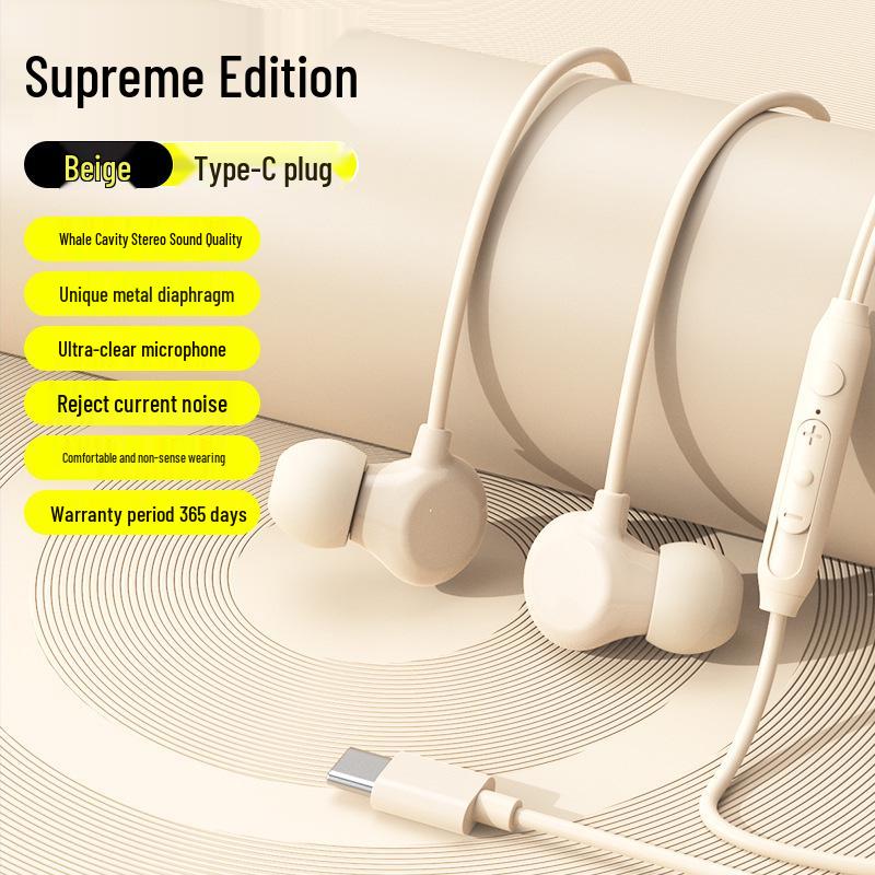 Comfortable Type-C Wired In-Ear Sleep & Gaming Earphones - Painless Long Wear Design