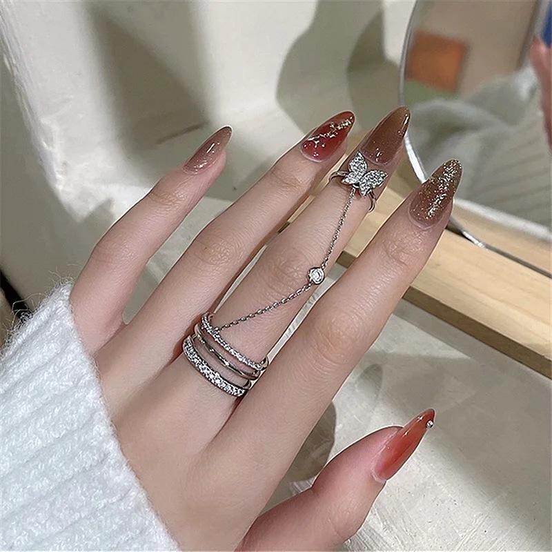 💰Köp billigt online Double Finger Chain Rings for Women Fashion Alloy ...
