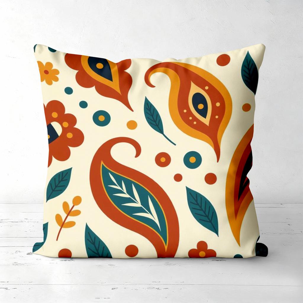 Colorful Floral and Paisley Patterned Decorative Pillows Polyester pillowcase, sofa decorative cushion cov Headboard Pillow