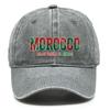 Baseball Cap With "MOROCCO" "ALLAH YARHAM EL AHMAR" Flag Printed , Adjustable Sun Hat Headwear Unisex Trendy Casual Dad Hat