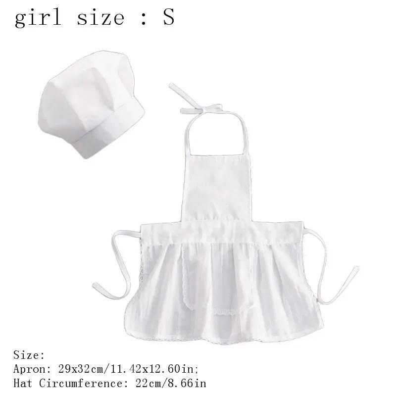 Cute Baby Chef Apron and Hat Infant Kids White Cook Costume Photography Prop Newborn Hat Apron