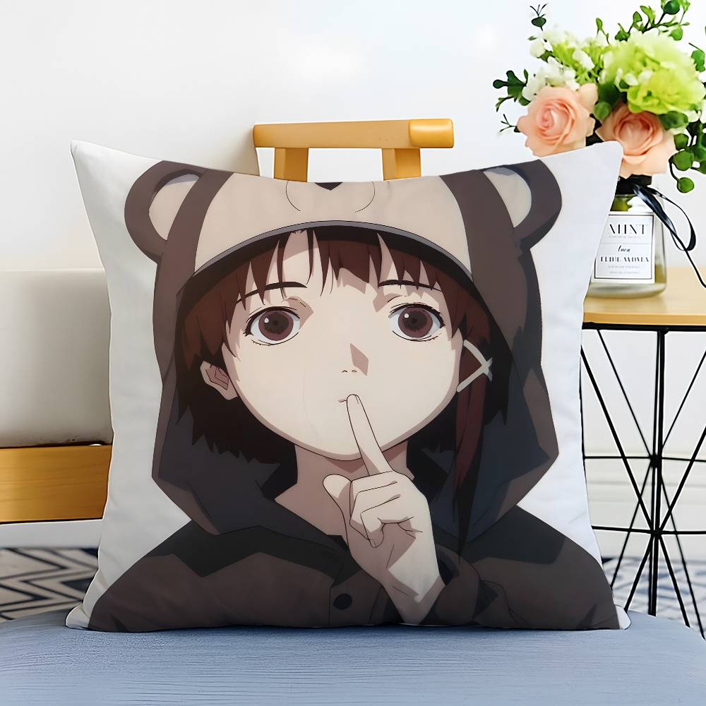 

Anime Serial Experiments L-Lain-MT Pillow Case Printed Brushed Fleece Pillow Baby Skin-Touch Eco-Friendly Dye-Sublimat 12x12Inch