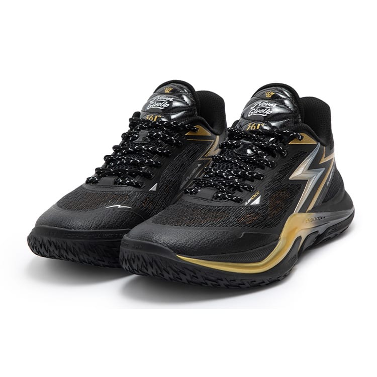 361 LIGHT UP Game Ready Low top Basketball Shoes Men's Black Gold 572431111-10