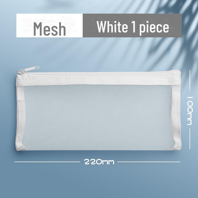 

Прозрачный сетчатый пенал большой вместимости – унисекс, идеально подходит для экзаменов и хранения канцелярских принадлежностей Transparent mesh белый