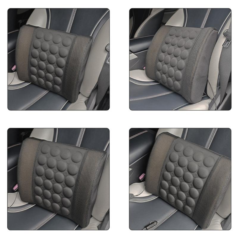 Automotive Massage Lumbar Pad with Memory Fill, Polypropylene Support Frame and Direct Vehicle Placement on Backrests