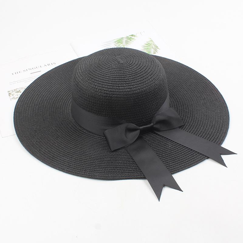 USPOP Women Straw Hats Sun Hats  Female Wide Brim Beach Hat Bow Summer Hat Anti Uv Straw Sun Hats