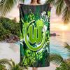 VfL Wolfsburg FC Aufdruck Schnelltrocknendes Strandtuch Mikrofaser Saugfähig Tragbares Reise-Badetuch
