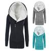 Women Coat Solid Color Fleece Warm Casual Winter Jacket for Outdoor