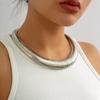 Women Snake Chain Necklace Geometric Jewelry Shiny Hook Eye Clasp   Snake Chain Collar for Party