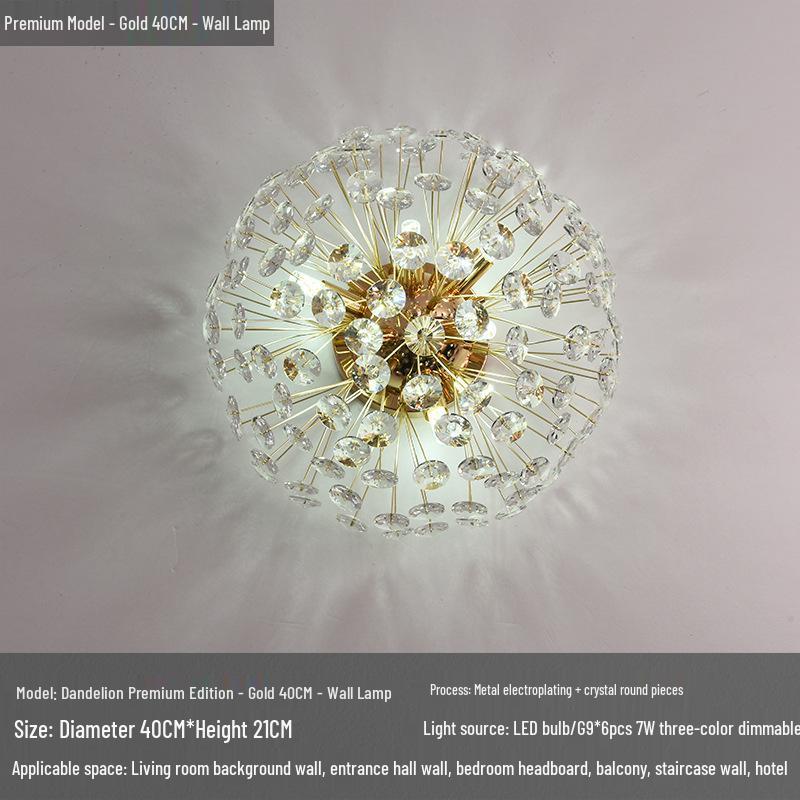 Modern Crystal Dandelion Chandelier for Living Room, Bedroom, or Dining Room - 2025 Style