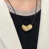 Elegant Heart Pendant Leather Necklace - Minimalist Style for Women
