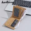 Baellerry Vintage Design Short Wallets for Men Fashion Tri-fold Card Holder Purse Money Bags