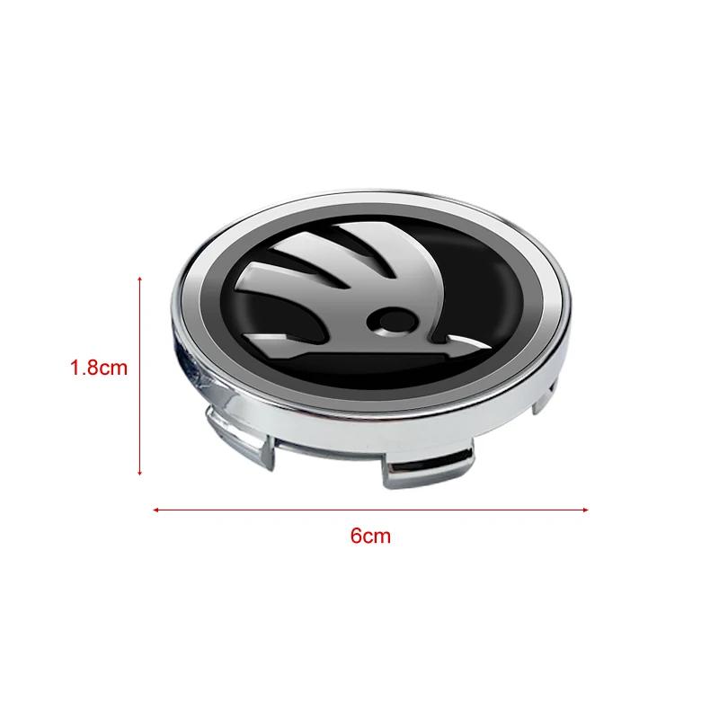AAFN1 4PCS 56 60mm Car Styling Wheel Center Hub Caps Rim Cover Badge Emblem Sticker For Skoda Rapid Octavia A5 RS Kodiaq Fabia A7 2022