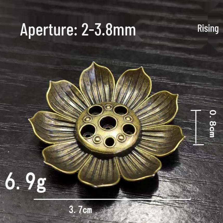 Lotus Alloy Multi-Hole Incense Holder and Burner Tray - Ornamental Incense Diffuser for Sticks