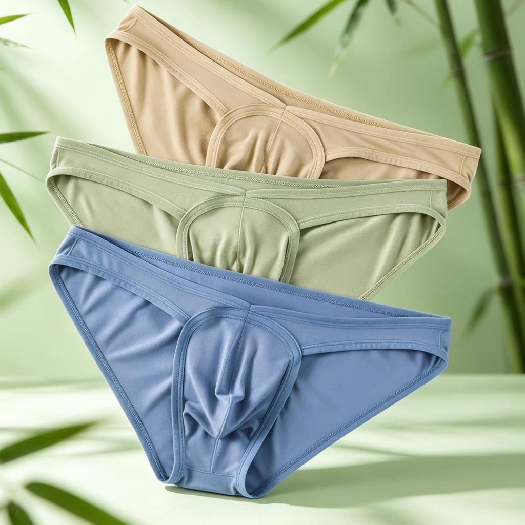 Men's Low-Rise Bamboo Triangle Underwear - Breathable, Skin-Friendly, All-Season Sportswear