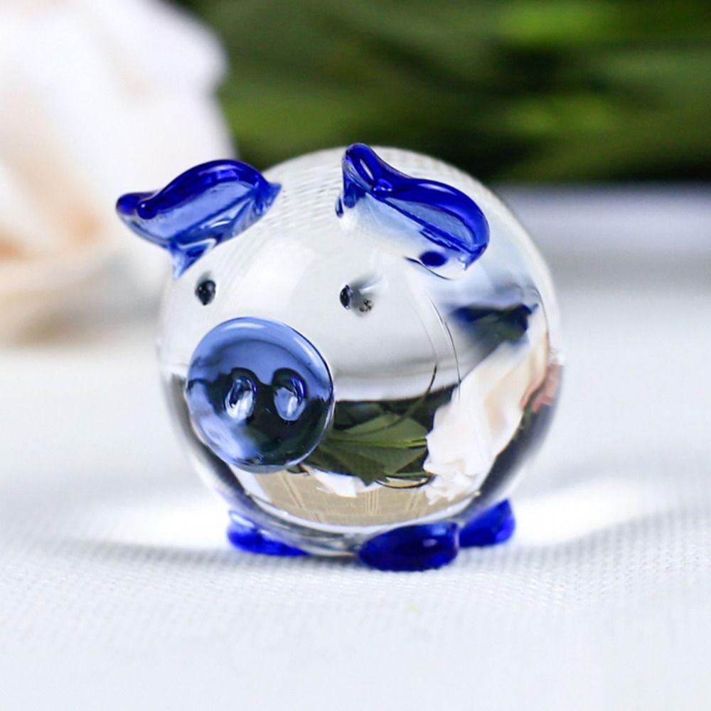 

Cartoon Pig Figurines Crafts Desktop Pig Ornaments Funny Crystal Pig Ornaments Child Gifts фіолетовий