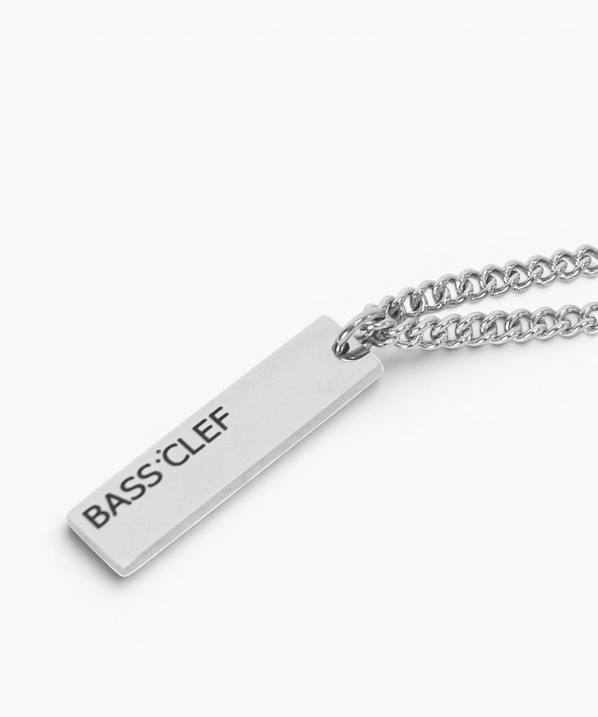 Bassclef Square Stick Necklace Surgical Steel Chain Clef Verse B Nec