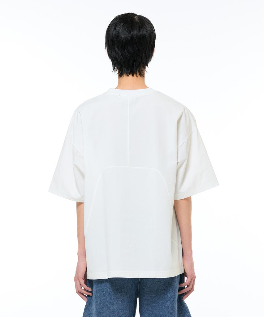 ZENSAI Round Cut Woven Mix T-Shirt