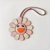 Sunflower Heronsbill Keychain Pendant For Women Backpack Bag Charm  Genuine Leather Charm