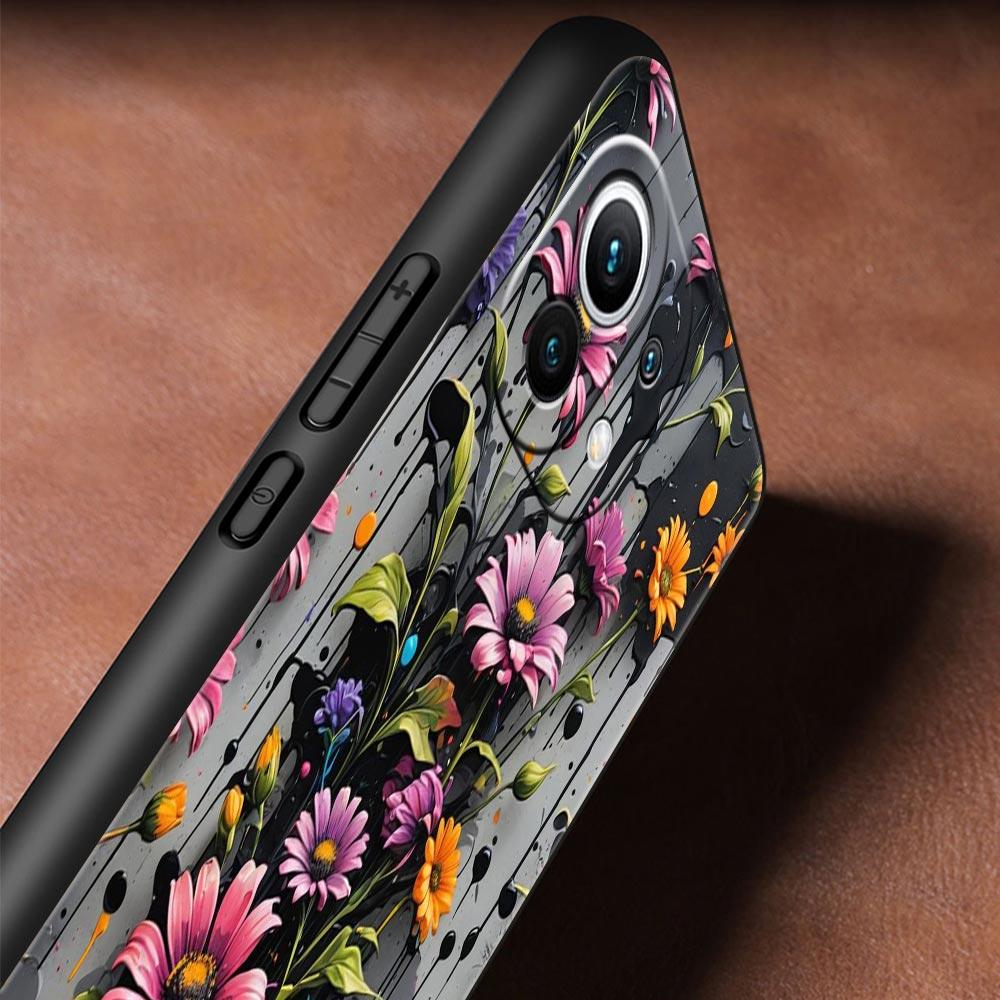 Phone Case Cover for Xiaomi Mi 17 15 14 13 12 11 Ultra 15T 14T 13T 12T 11T Pro Lite 5G Soft TPU Capas Cartoon Flower Fundas Bags