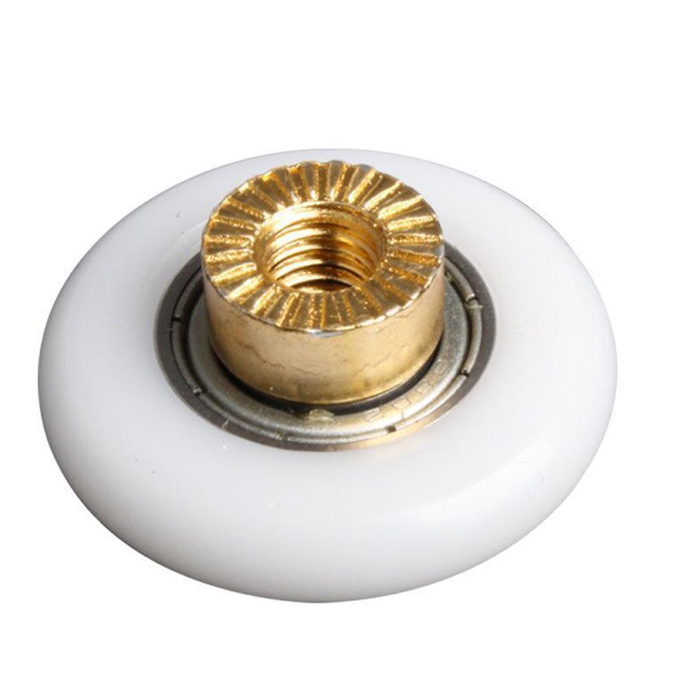 2 *Screws Door Rollers 4-8mm 6-8mm. Brass Centre Nylon Outer Wheel