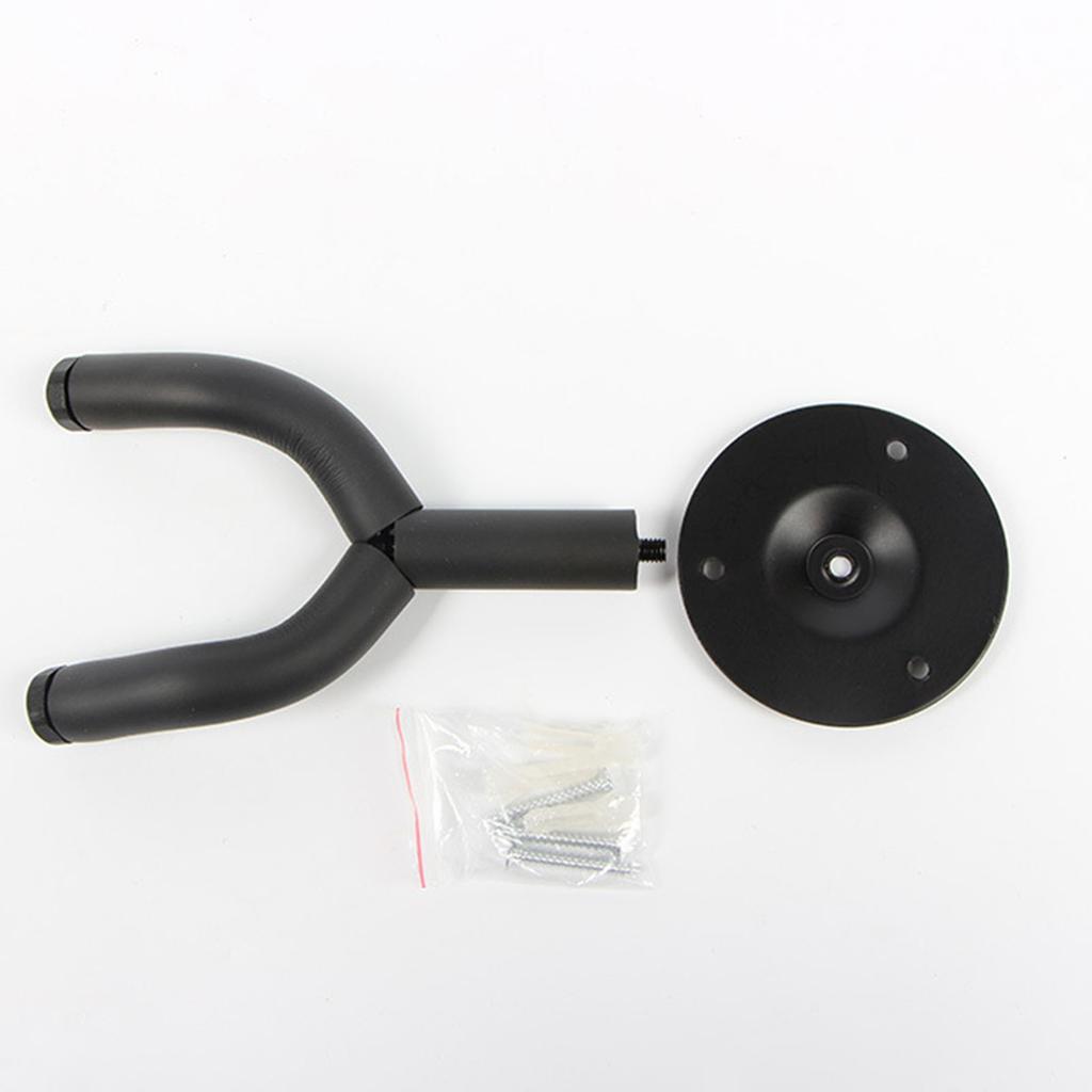 4 szt. Wieszak Haczyk na Gitarę Ścienny Uchwyt Metalowy Okrągły Czarny Uniwersalne Akcesoria do Instrumentów Akustycznych Elektrycznych Basowych