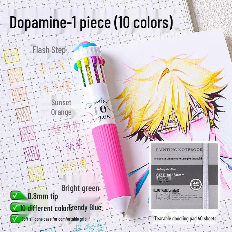 Blue Fruit Multi-Color Gel Pen Set - 30 High-Quality Stackable Press-Type Ballpoint Pens for Journaling