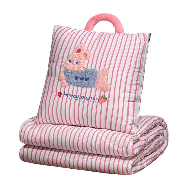 Office Nap Pillow Blanket: 2-in-1 Sofa Throw & Car Cushion Quilt