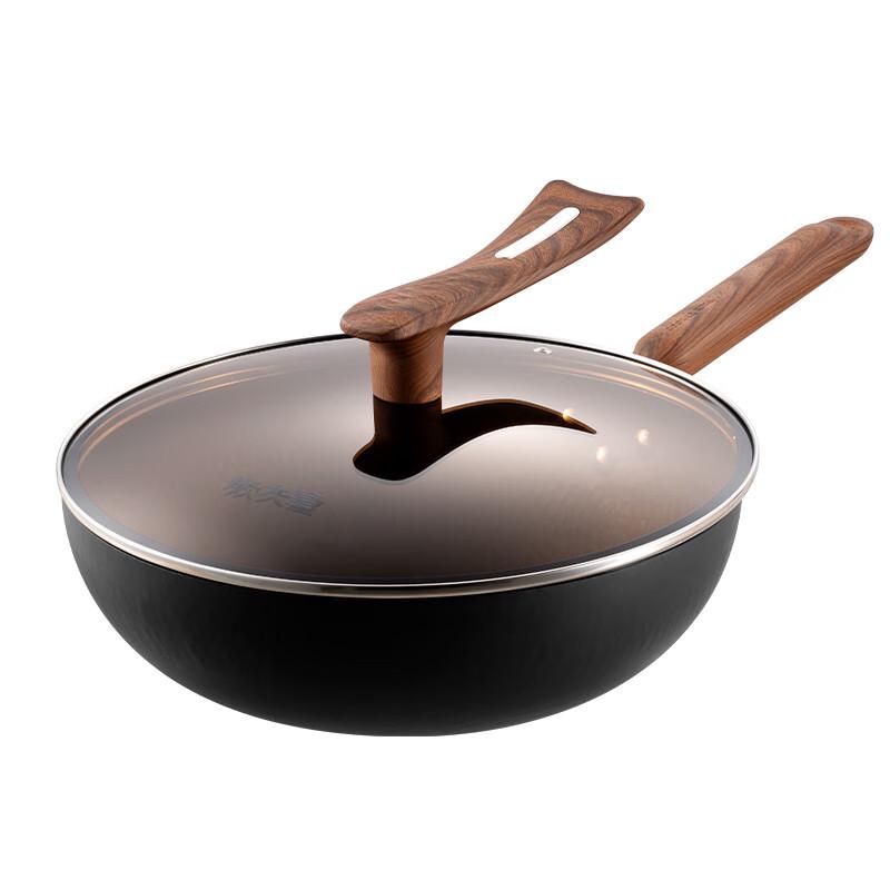 Chuidahuang 32cm Titanium Iron Hammered Stir-fry Pan