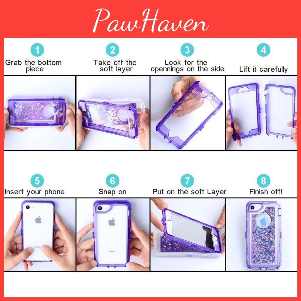 Shell Shockproof Defender Quicksand Glitter Liquid Case For Iphone 678px