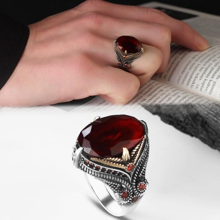 

Мужское кольцо из стерлингового серебра 925 пробы с цирконом, модное кольцо, подарочное кольцо, отмеченное наградами кольцо за дизайн, кольцо ручной работы 9