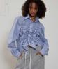 Ieseussiseutyudio Shirring Long Sleeves Shirt(Sky Blue)