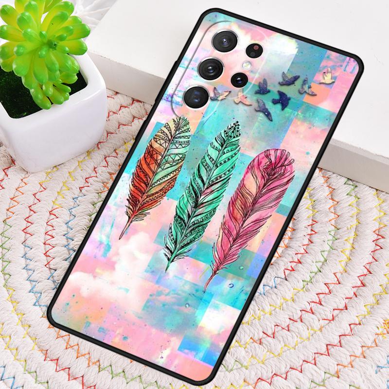 Feather Phone Case for Samsung Galaxy note 10 pro S26 Ultra S23 S24 FE S25 S21 S22 PLUS shockproof Cove
