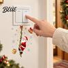 Holiday Party Wall Decor Christmas Santa Claus Light Switch Sticker with Climbing Vine Design Funny PVC Decal for Seasonal Art Home Decoration,