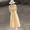 Lanseer V-Neck Short Sleeve Commuter Dress