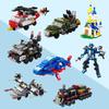 6 IN 1 City Engineering Car Police Truck Mech Dinosaur Building Blocks Tank Helicopter Bricks Fire Fighting Set Toys for Children