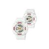 Unisex Pair Table Series White Watch GA-110DDR-7A&BA-110DDR-7A
