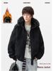 Men's Winter Retro Haute Couture Cotton Jacket with Fur Collar, Plus Velvet Thickened, Warm Outerwear.