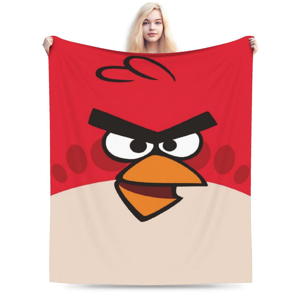 Angrys-birds Shooting Game Blanket Soft Coral Fleece Plush Healing Gifts Throw Blanket Rug Piece