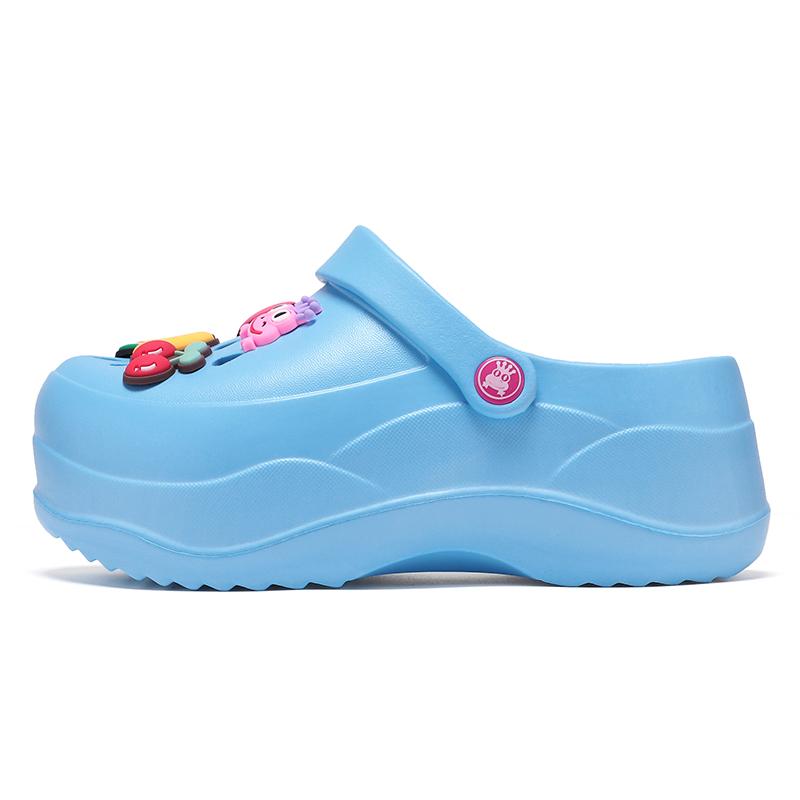 Dámské letní sandály s uzavřenou špičkou, 7 cm vyšší boty se zahradními dírkami