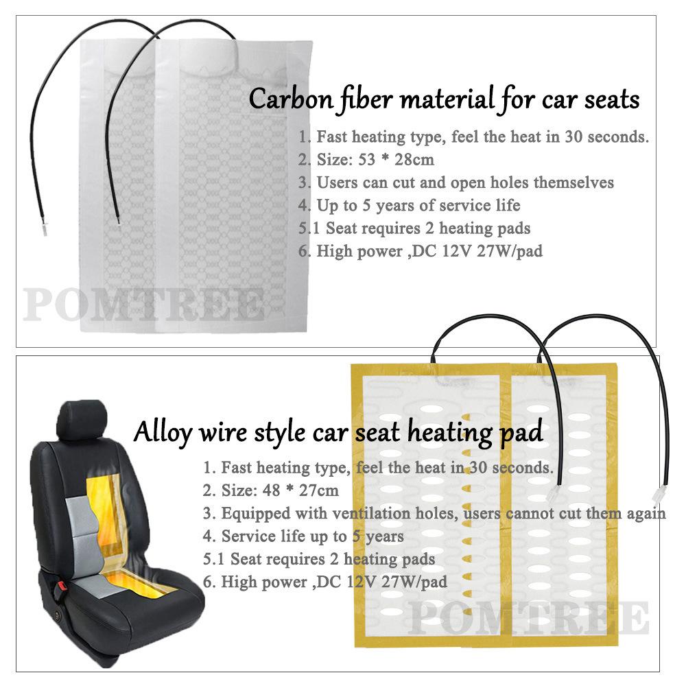 108W Build-in Car Seat Heater Kits Fit 2 Seats Alloy Wire/Carbon Fiber Heating Pad 3-level Dual Control Switch For Nissan Series