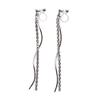 Popular Earrings for Resin Miyabi Grace Crystal Women, Non-pierced Earrings, Crystal, Gold, Long, Rhinestone, Pearl, Wave, Bar, Elegant, Delicate,