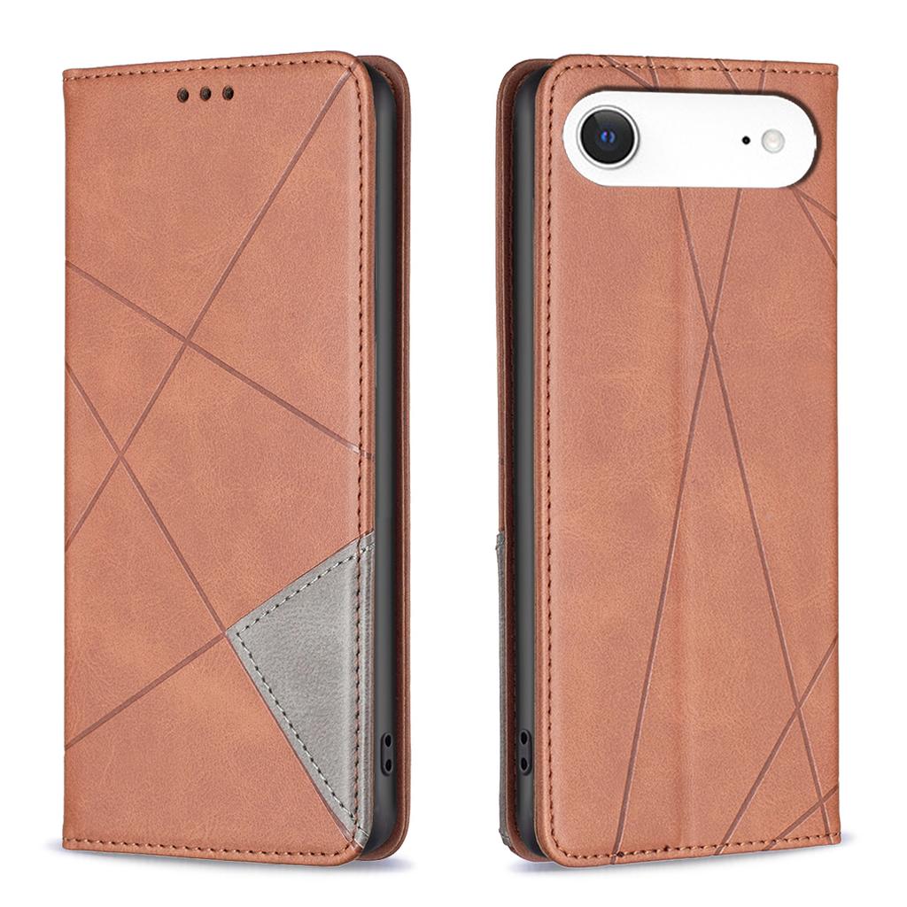 For iPhone Air Case Card Slots Geometry Imprint Leather Phone Cover