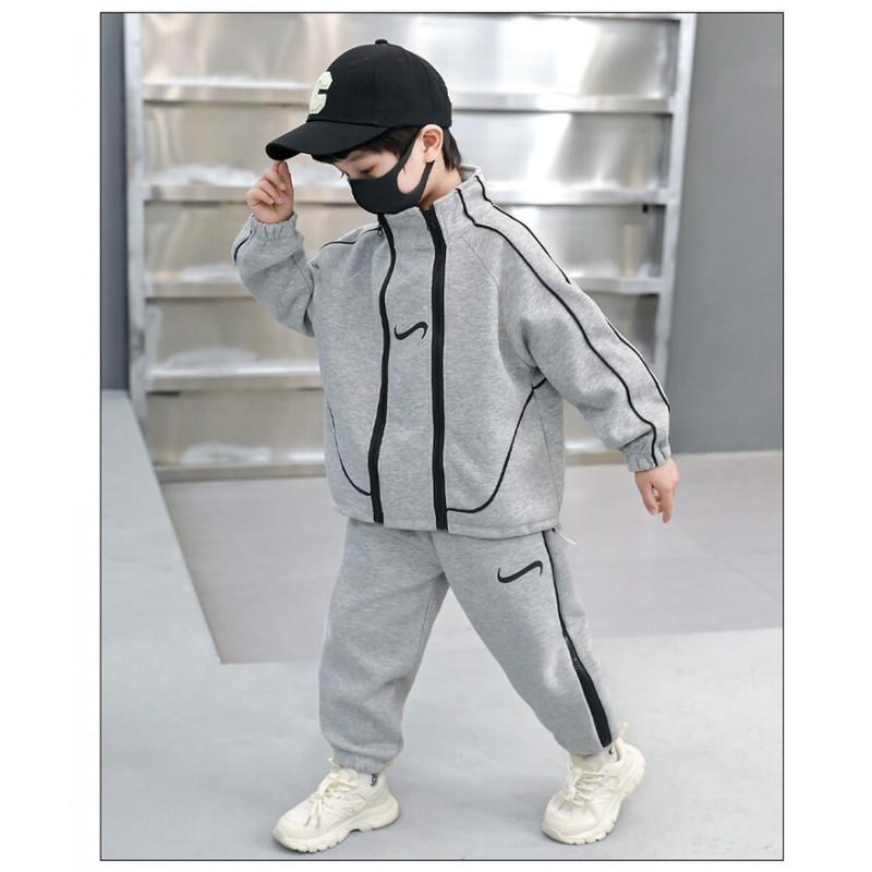 Boys Fall 2026 Cotton Sportswear Set Two Piece Long Sleeve Zipper Top Pants Kids Unisex Clothing