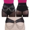 Gothic Waist Chain Alloy and PU Leather Body Chains with Multi Layer Chain Decor Body Straps Accessories for Women Girl
