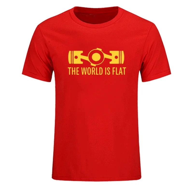 New Summer The World Is Flat Engine T Shirt Short Sleeve Custom T-shirts New Style Men O-neck Cotton T Shirts Fashion Streetwear