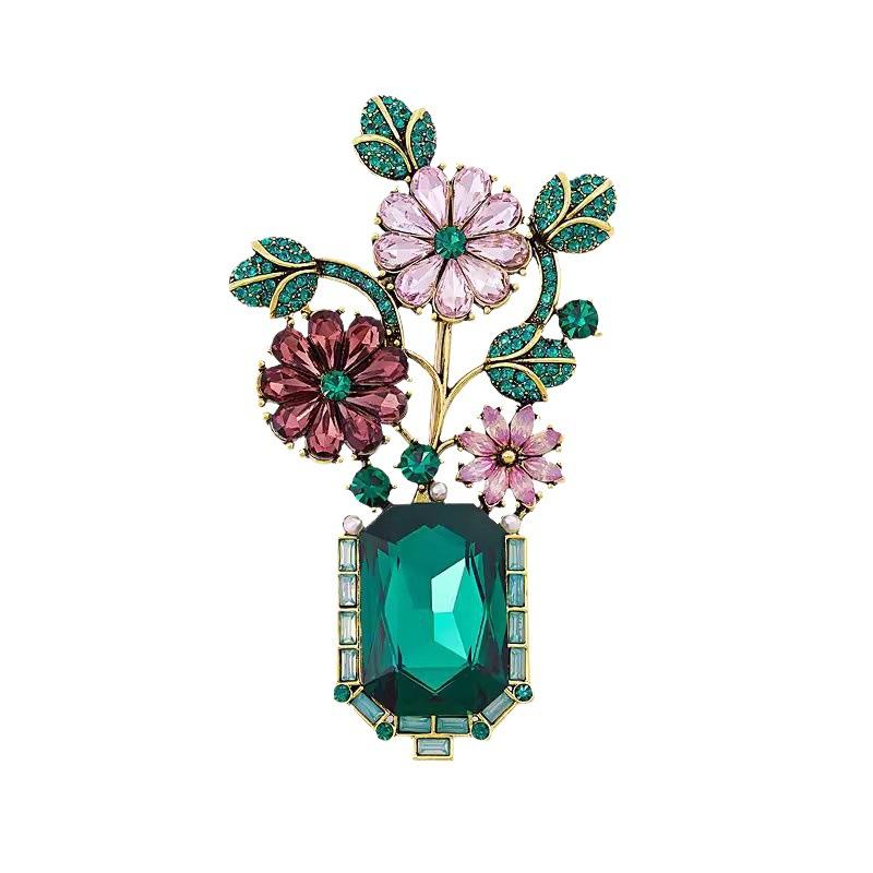 Retro Green Provence Garden High-end Women's Light Luxury High-end Fashion Brooch