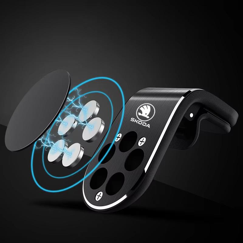 CWWR6 1Pcs Magnetic Car Phone Holder Metal Stand Accessories For New Skoda Octavia Kodiaq Fabia Superb Karoq Yeti Rapid Mk3 Vrs A4