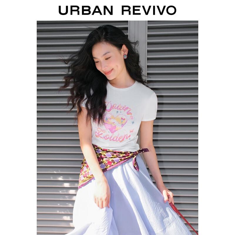 UR 2025 Women's Color-Block Print Short Sleeve T-Shirt